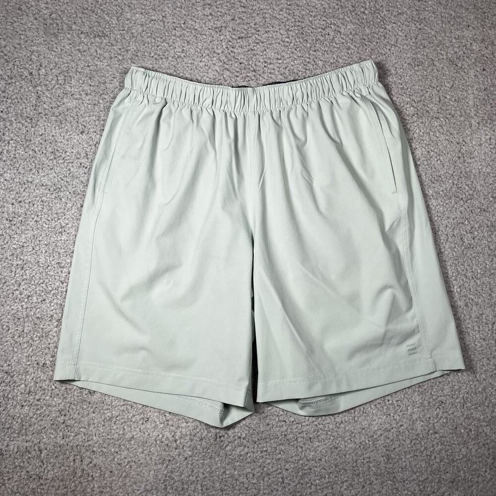Free Fly Shorts Mens L Green Elastic Waist Performance Drawstring Breeze Gym